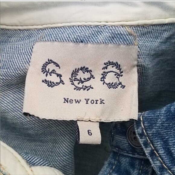 Sea New York denim lace back shirt jacket - Picture 6 of 7